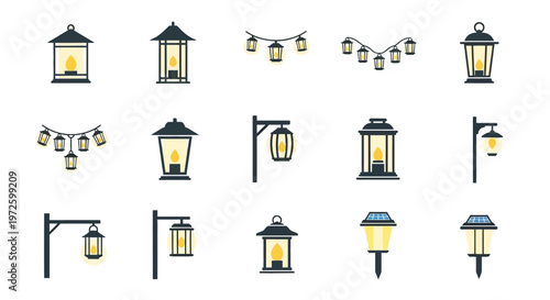 Collection of various street lamps.