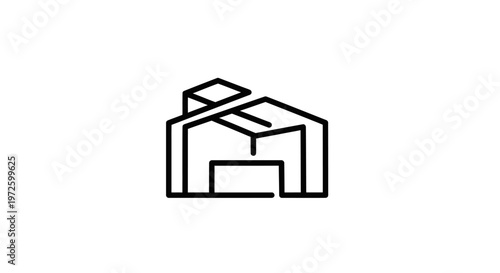 Abstract modern house icon, minimalist architectural logo design, vector illustration