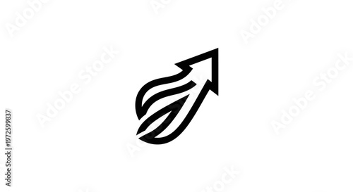 Abstract Arrow Icon Symbolizing Growth, Progress, and Speed