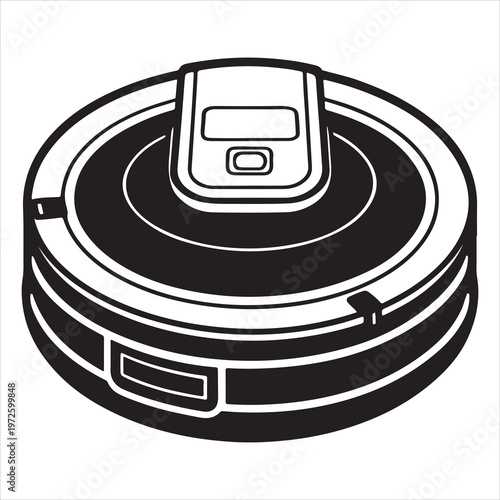 highly detailed robotic vacuum cleaner with charging dock