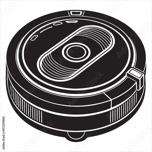 highly detailed robotic vacuum cleaner with charging dock