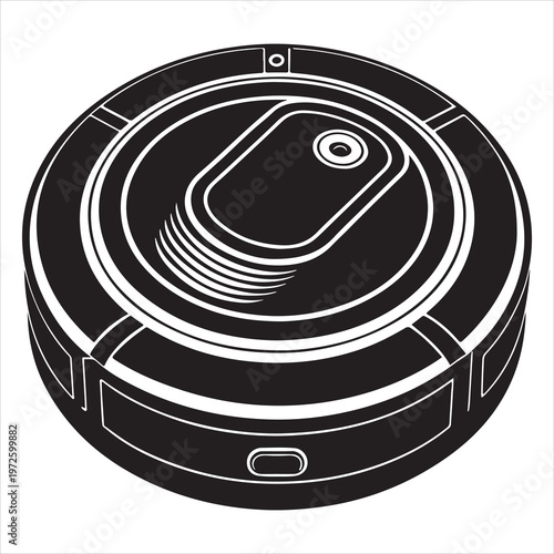 highly detailed robotic vacuum cleaner with charging dock