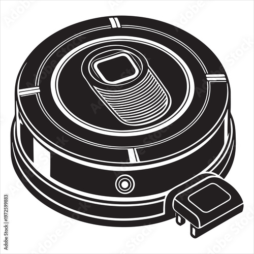 highly detailed robotic vacuum cleaner with charging dock