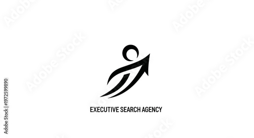 Executive Search Agency Logo with Upward Arrow and Figure