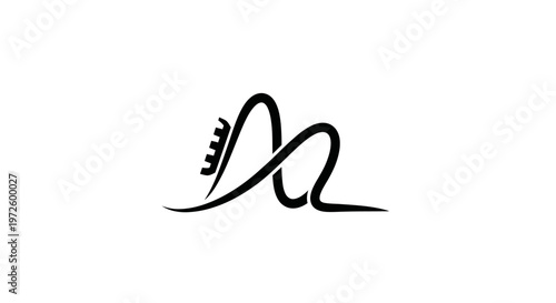 Minimalist roller coaster silhouette, abstract amusement park design, black and white icon