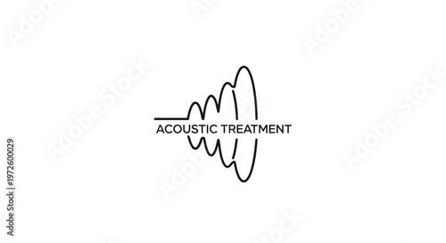 Soundwave Graphic with "Acoustic Treatment" Text - Abstract Audio Concept