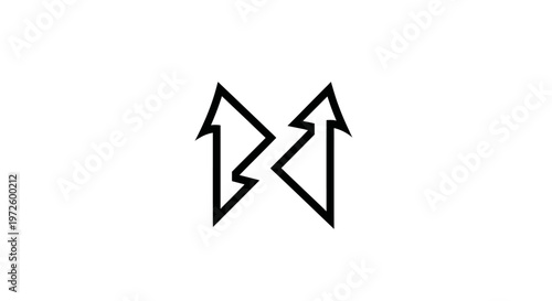 Abstract Arrow Symbol, Upward Direction, Growth Concept, Minimalist Design