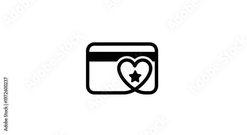 Credit Card with Heart and Star Icon - Loyalty Program, Reward, Customer Choice Concept