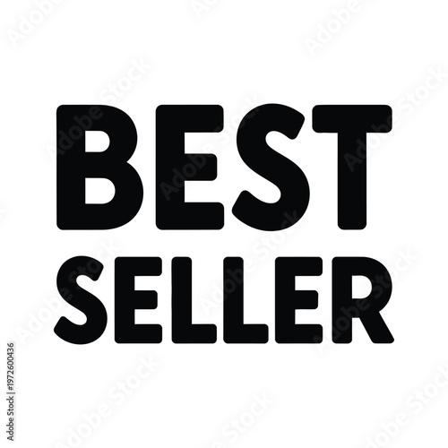 Bold black text displaying best seller badge for product promotion