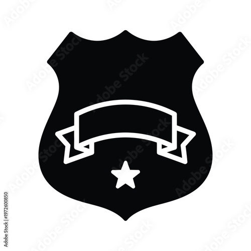 Police badge featuring a star of david and a banner with a mace symbol