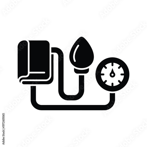 Water pressure system with a showerhead and pressure gauge illustration