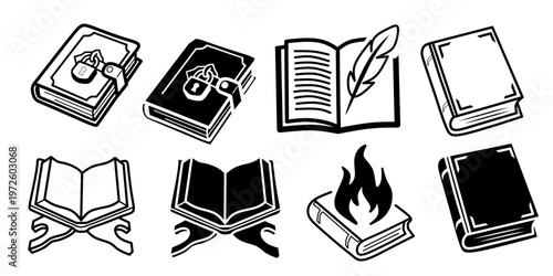 Bilde på lerret Set of book icons