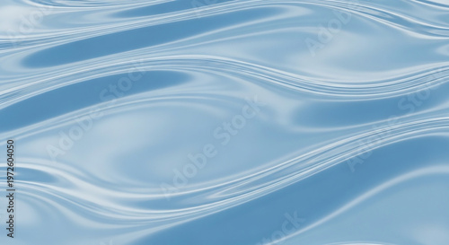 Abstract Blue Liquid Gradient Waves: Fluid Motion, Smooth Surface Texture