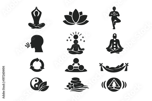 Pose generation meditation image simple icons symbol icon vector yoga calm diagram