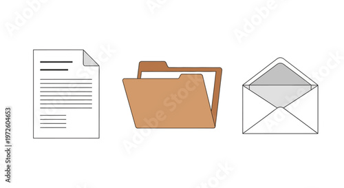 Document Folder and Envelope Icons.