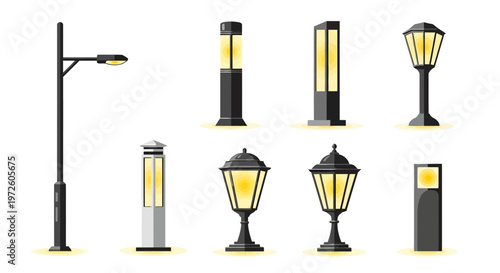 Collection of Various Street Lights.