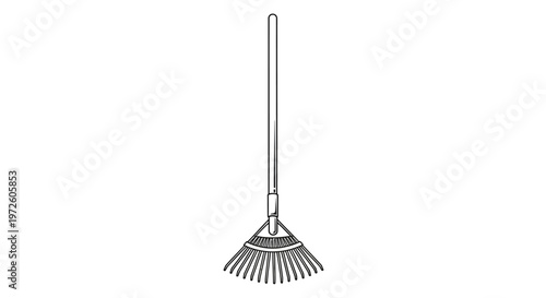 Metal garden rake tool equipment.
