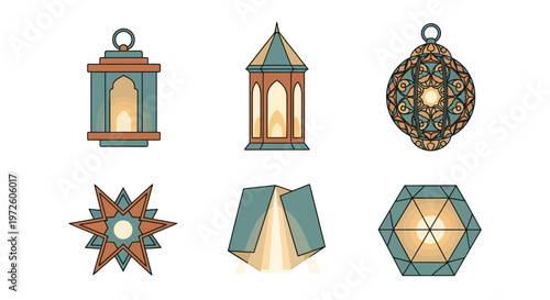 Colorful Ornate Lantern Pendants Collection.