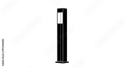 Modern black standing lamp post.