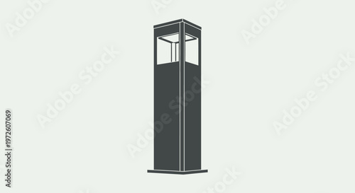 Modern Dark Green Telephone Booth.