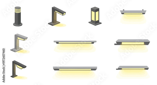 Modern led light fixtures collection.