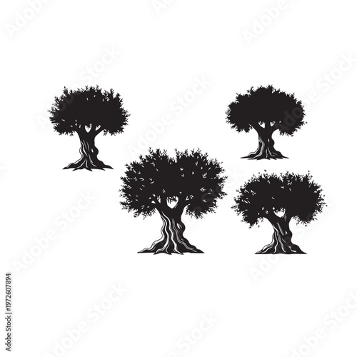 Olive Tree Silhouette Set Black White Vector Illustration
Olive Branch Tree Silhouette Collection Nature Vector
Olive Tree Black Silhouette Isolated Minimal Illustration