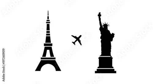 Eiffel Tower Statue of Liberty.