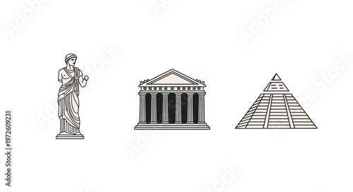 Ancient Greek Architecture Statue Building.