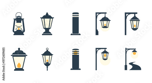 Street lamps in various designs.