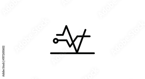 Abstract electrocardiogram waveform icon representing health, science, and technology