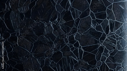 Dark abstract geometric texture with intricate design, surface background pattern dilution refrigerator, cryostat, cryogenic hardware, quantum cooling system, millikelvin background, copy space