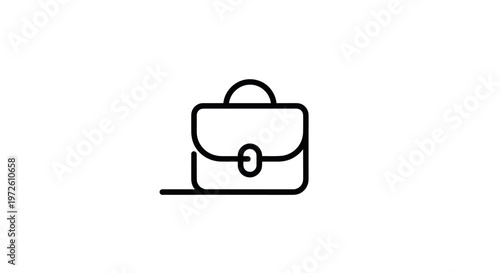 Simple Line Icon of a Briefcase on a White Background