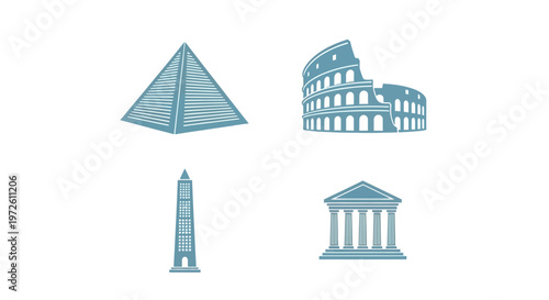 Pyramid Colosseum Temple and Monument.