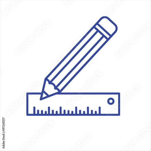 Pencil resting on a ruler represents the fundamental tools used for precise technical drawing and architectural design work.