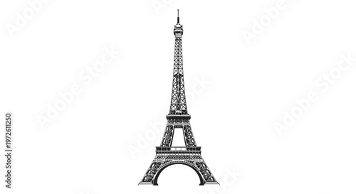 Eiffel Tower Paris France Landmark Icon.