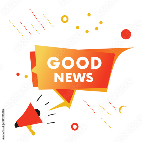 Good news colorful sign vector announce concept. Modern vector eps art for ad template.