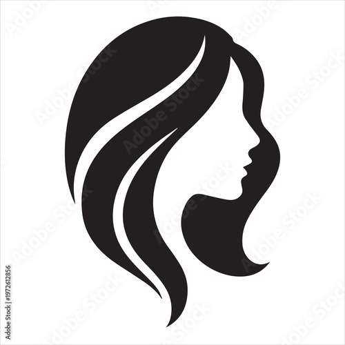 Elegant Woman Hair Silhouette Vector Art