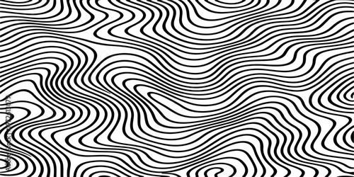 Abstract Black and White Topographic Contour Lines Vector Illustration Digital Landscapes and Geographic Elevation Patterns