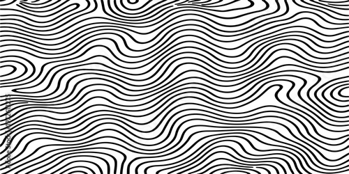 Abstract Black and White Topographic Contour Lines Vector Illustration Digital Landscapes and Geographic Elevation Patterns