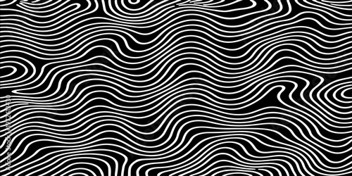 Abstract Black and White Topographic Contour Lines Vector Illustration Digital Landscapes and Geographic Elevation Patterns