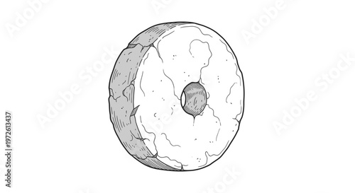 Detailed illustration of a donut.