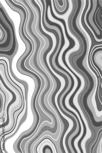Abstract Black and White Topographic Contour Lines Vector Illustration Digital Landscapes and Geographic Elevation Patterns