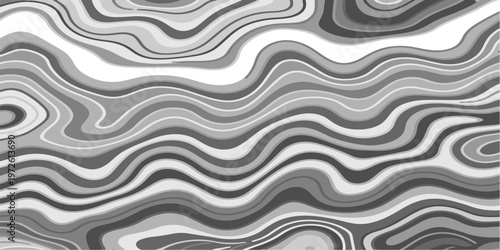 Abstract Black and White Topographic Contour Lines Vector Illustration Digital Landscapes and Geographic Elevation Patterns