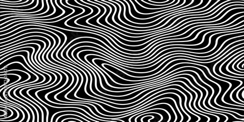 Abstract Black and White Topographic Contour Lines Vector Illustration Digital Landscapes and Geographic Elevation Patterns