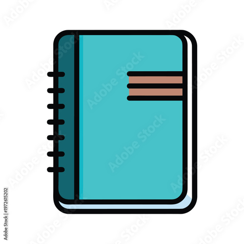 Spiral notebook with lines on cover isolated on white background stock vector
