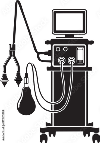 Isolated retro TV and vintage radio sets stand near a gasoline fuel pump and electric plug connection, featuring an old telephone and music equipment for a technology communication illustration vector
