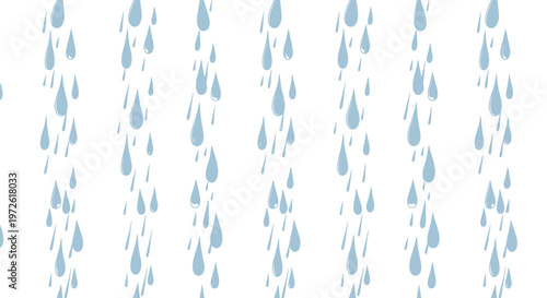Rain droplets falling from sky isolated on white background vector