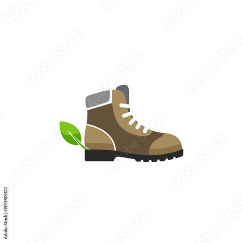 Brown Hiking Boot with Laces.