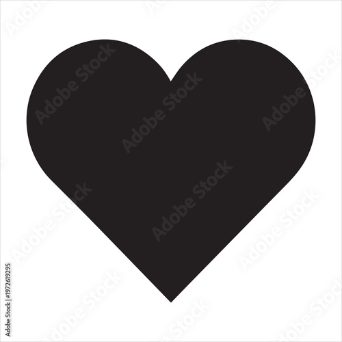 Black Heart Shape Simple Vector Icon