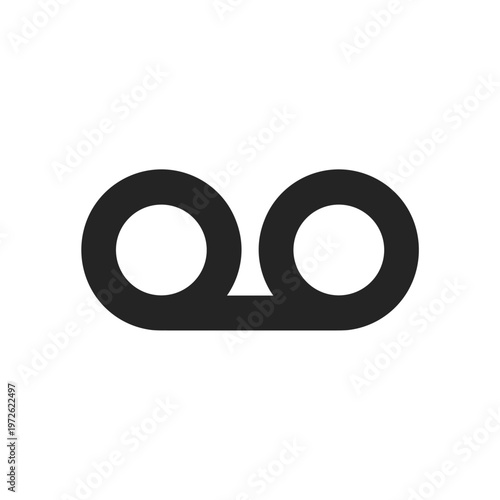 Black voicemail on white background voicemail audio message